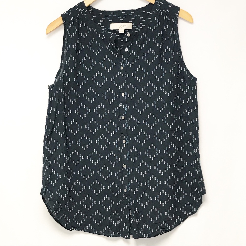 LOFT Sleeveless Button Up Size M